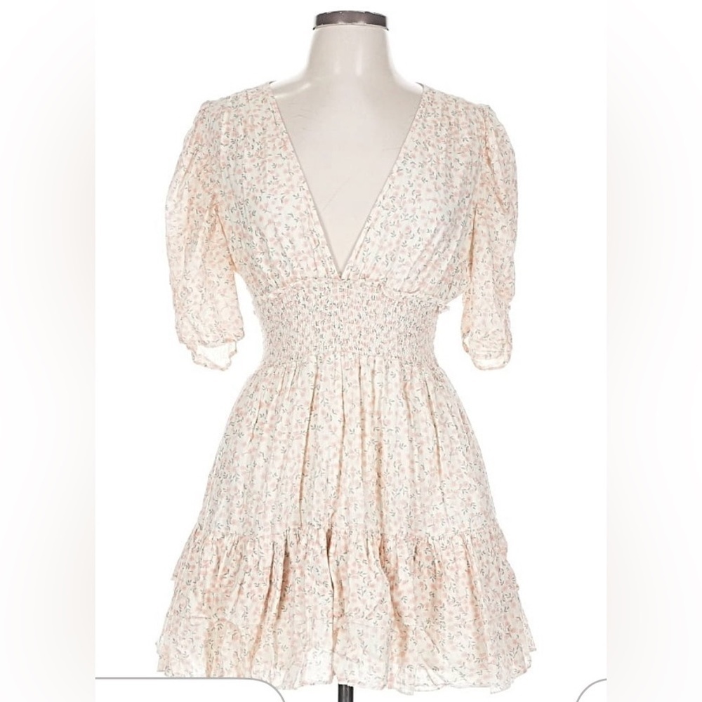 Cleobella Light Pink Floral Midi Dress
